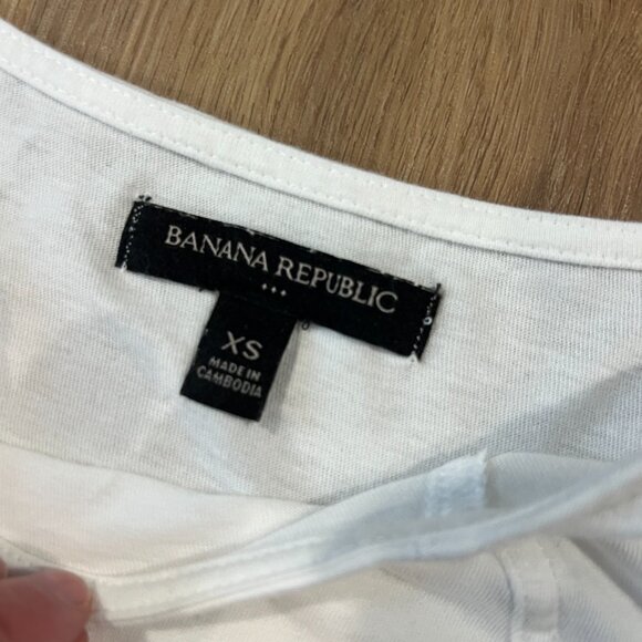 Lot / Set of 2 Black & White Banana Republic Short Sleeve Tops Blouses T-Shirts - Picture 4 of 5